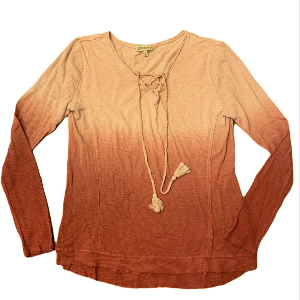 Democracy Ombré Lace up Tee